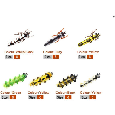 10 Fly Fishing Flies Larvae Set