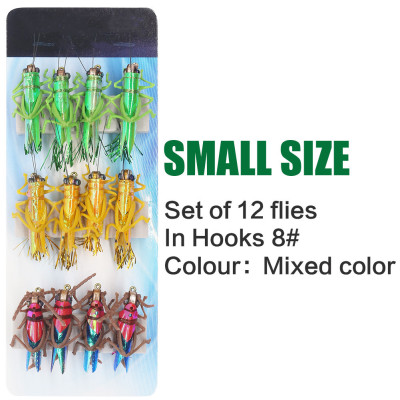 12 Mixed 3 Colors Grasshoppers