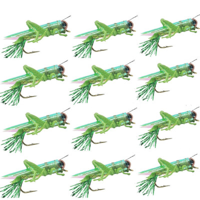 12 Green Small Grasshoppers Lure