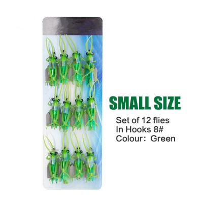 12 Green Small Grasshoppers Lure