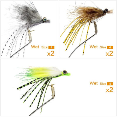 6 New Zealand Wet Flies