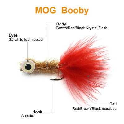 6 Mog Booby Flies Set