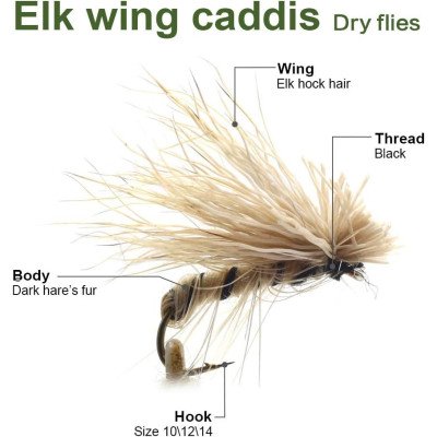 12 carrés mixtes emerger caddis fly