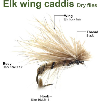 12 Mixed Square Emerger Caddis Fliegen