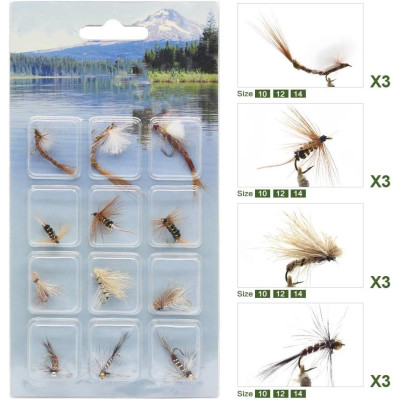 12 Mixed Square Emerger Caddis Fliegen