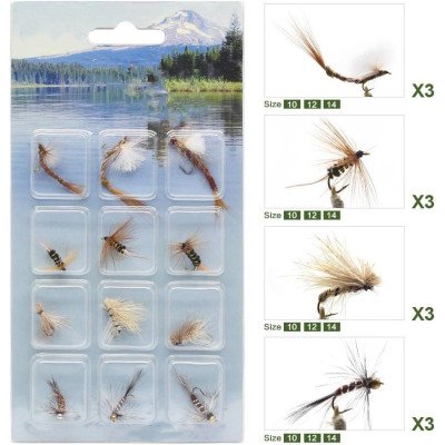 12 Moscas Quadradas Mistas Emerger Caddis