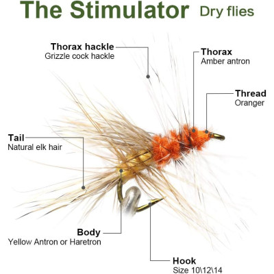 12 Fly Fishing Big Trout Flies Dry Flies