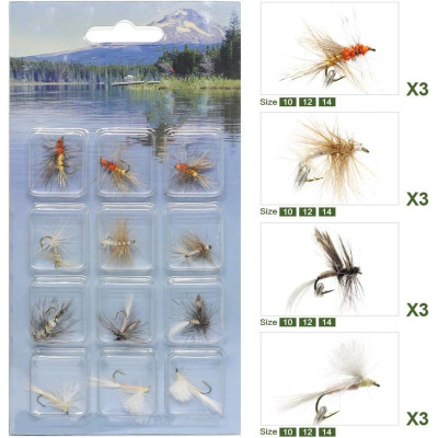 12 Pesca a mosca Grande trota mosche mosche secche