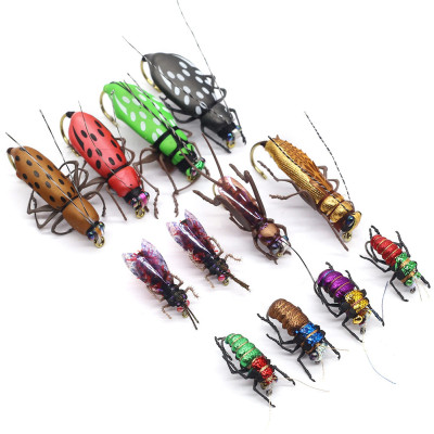 12 Back Hook Fly Fishing Flies Lures Kit