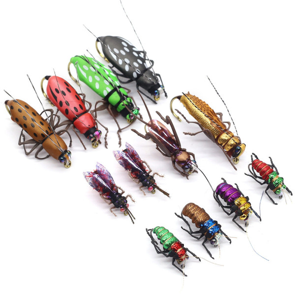 12 Back Hook Fly Fishing Flies Lures Kit