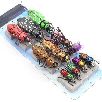 12 Back Hook Fly Fishing Flies Lures Kit