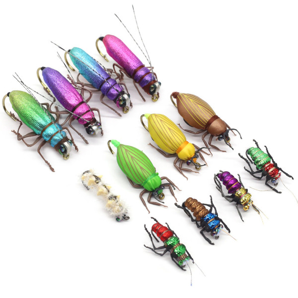 12 Tail Hook Flies-Beetle  Butteryfly Larvae