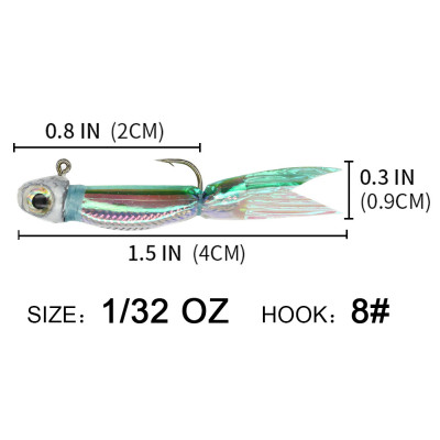 Silverside Minnow Crappie Jig 3 colori