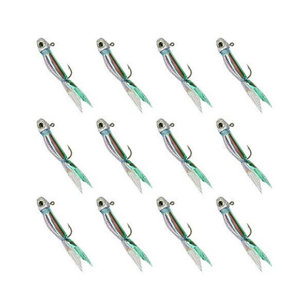 Argent minnow crappie Jig Le dos vert