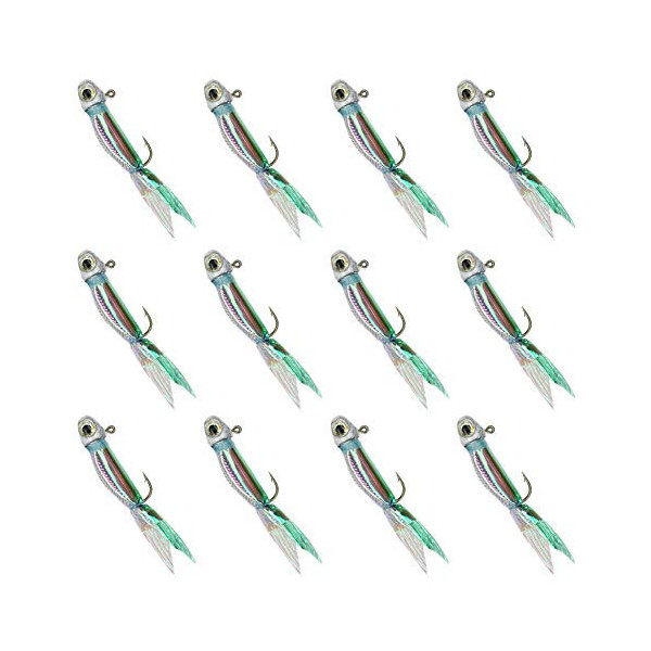 Silver minnow crappie JIG  Espalda verde