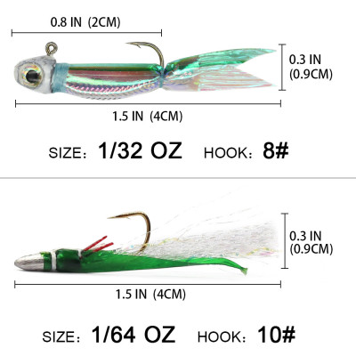 Silverside Minnow Crappie Jig 10 pcs