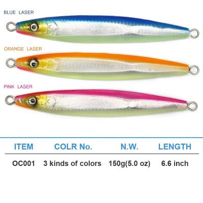 Velocità verticale Jig 150g laser blu